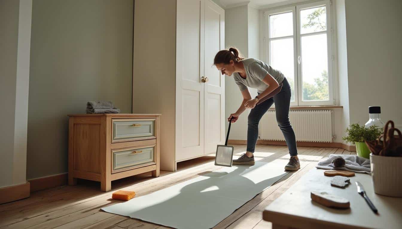 Illustration: Préparer la pièce et le matériel avant de décoller du papier peint