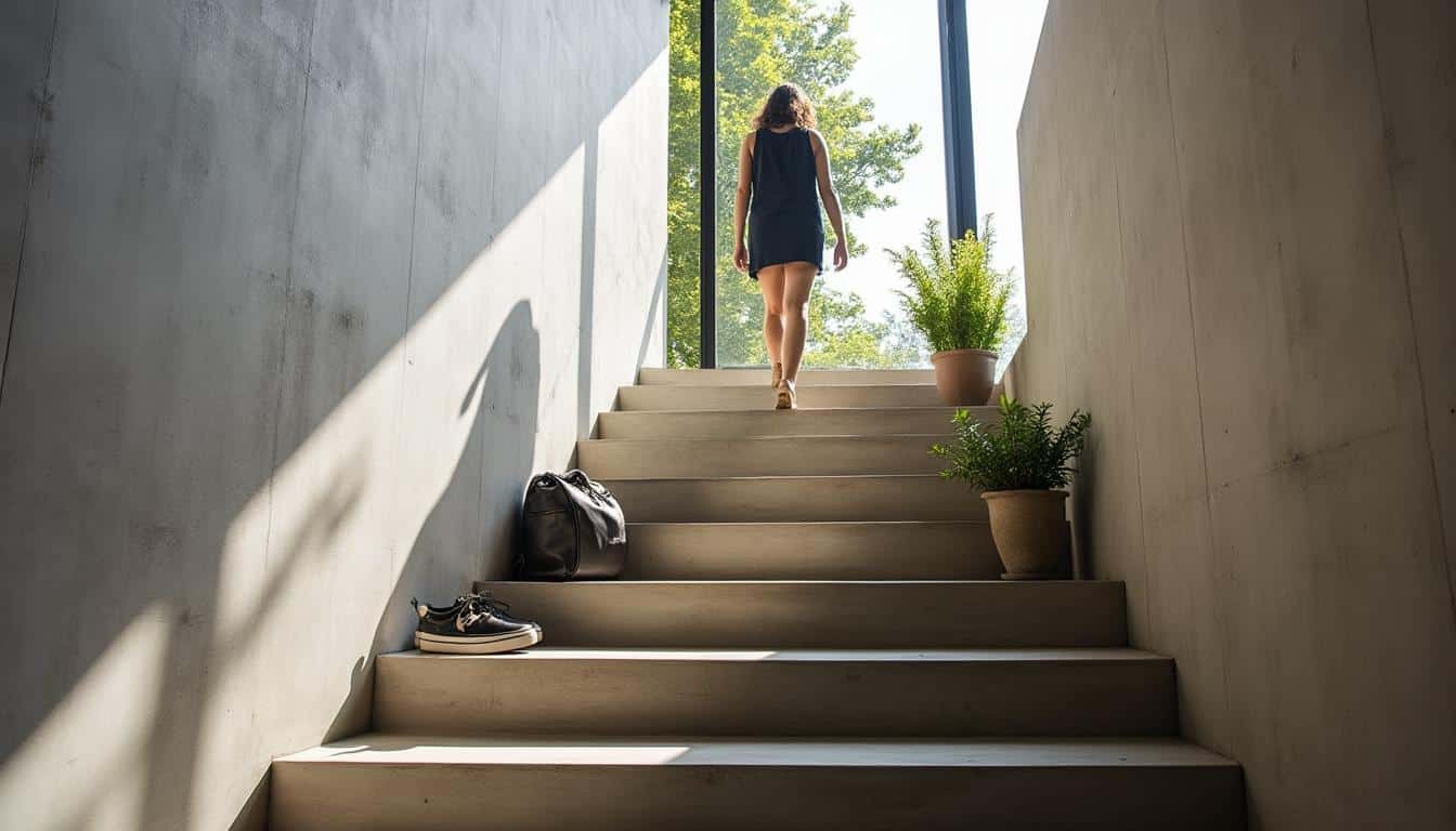 Illustration: Avantages et limites de l’escalier en béton ciré