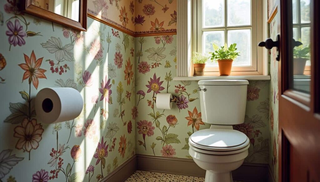 Papier peint pour les toilettes : idées, conseils et tendances 2024