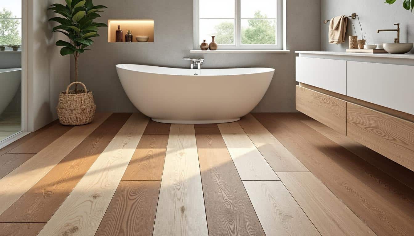 Illustration: Quels types de parquet choisir pour une salle de bain ? Essences, matériaux et spécificités