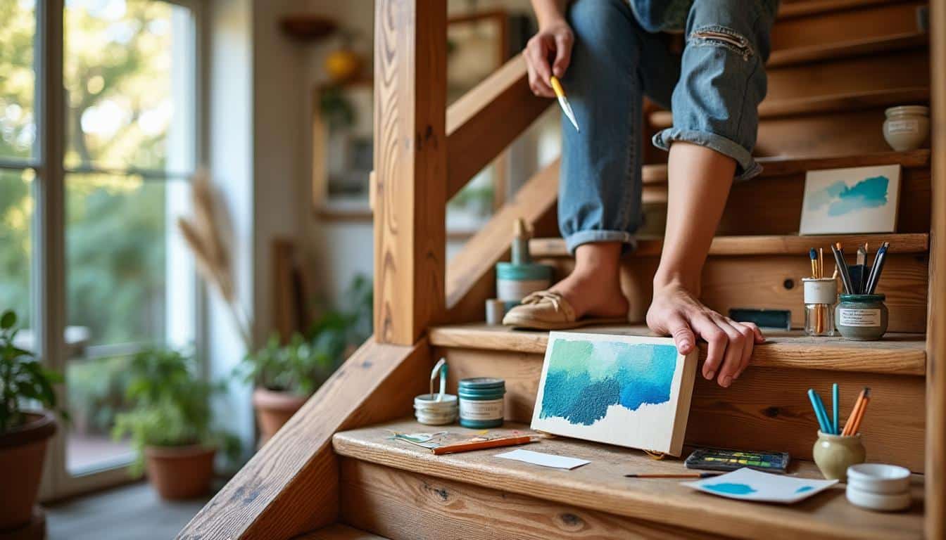 Illustration: Choisir la peinture adaptée à un escalier en bois