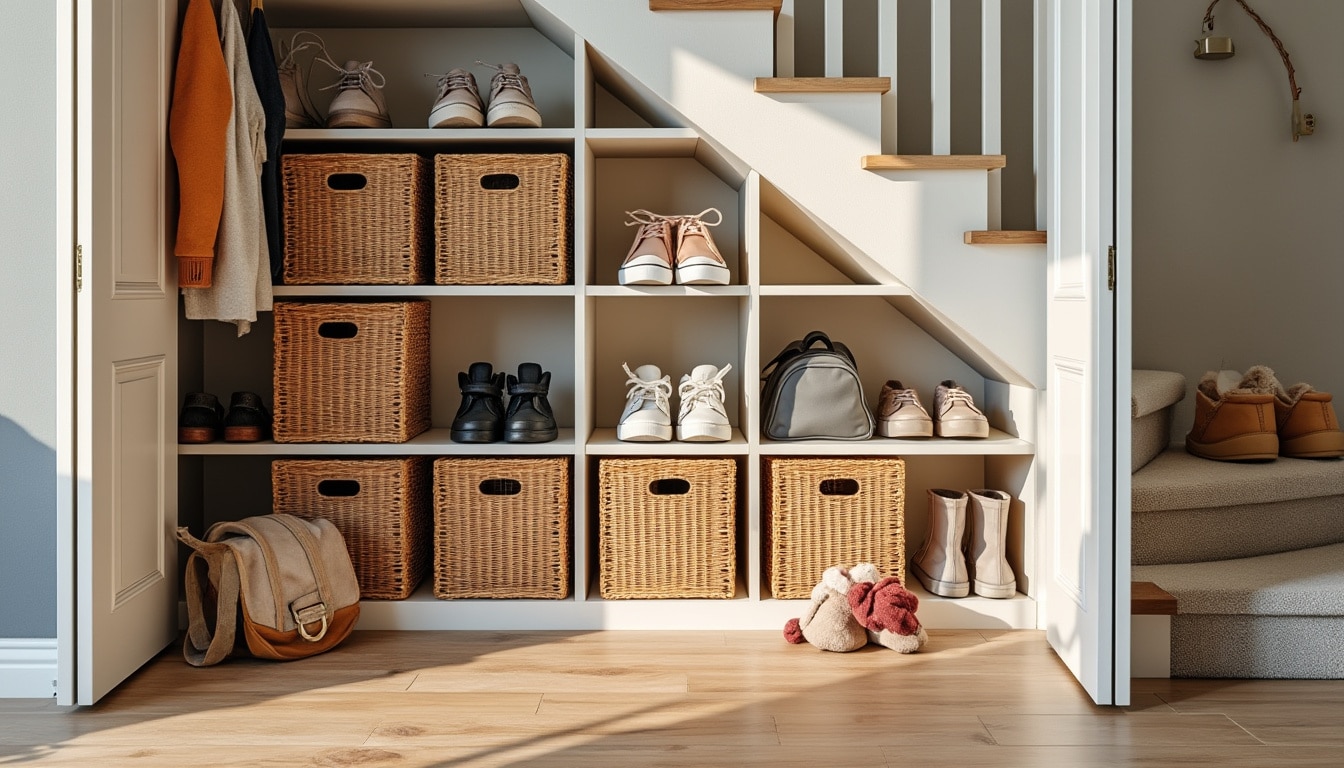 Illustration: Définition et enjeux de l’aménagement de placard sous escalier