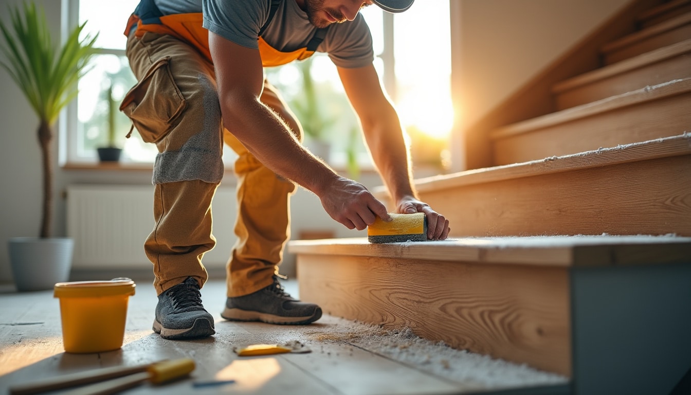 Illustration: Préparer un escalier en bois avant la peinture