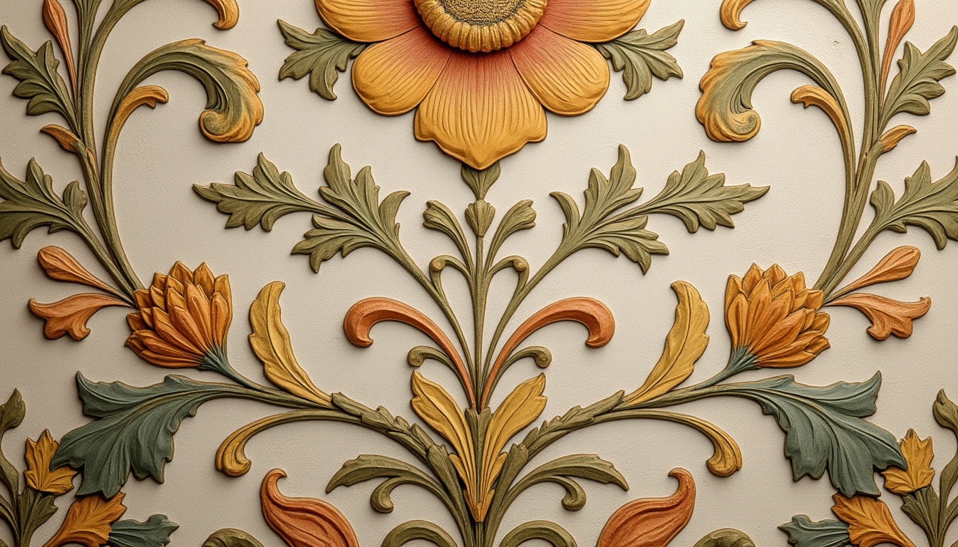 Illustration: Les motifs et caractéristiques esthétiques du papier peint Art nouveau