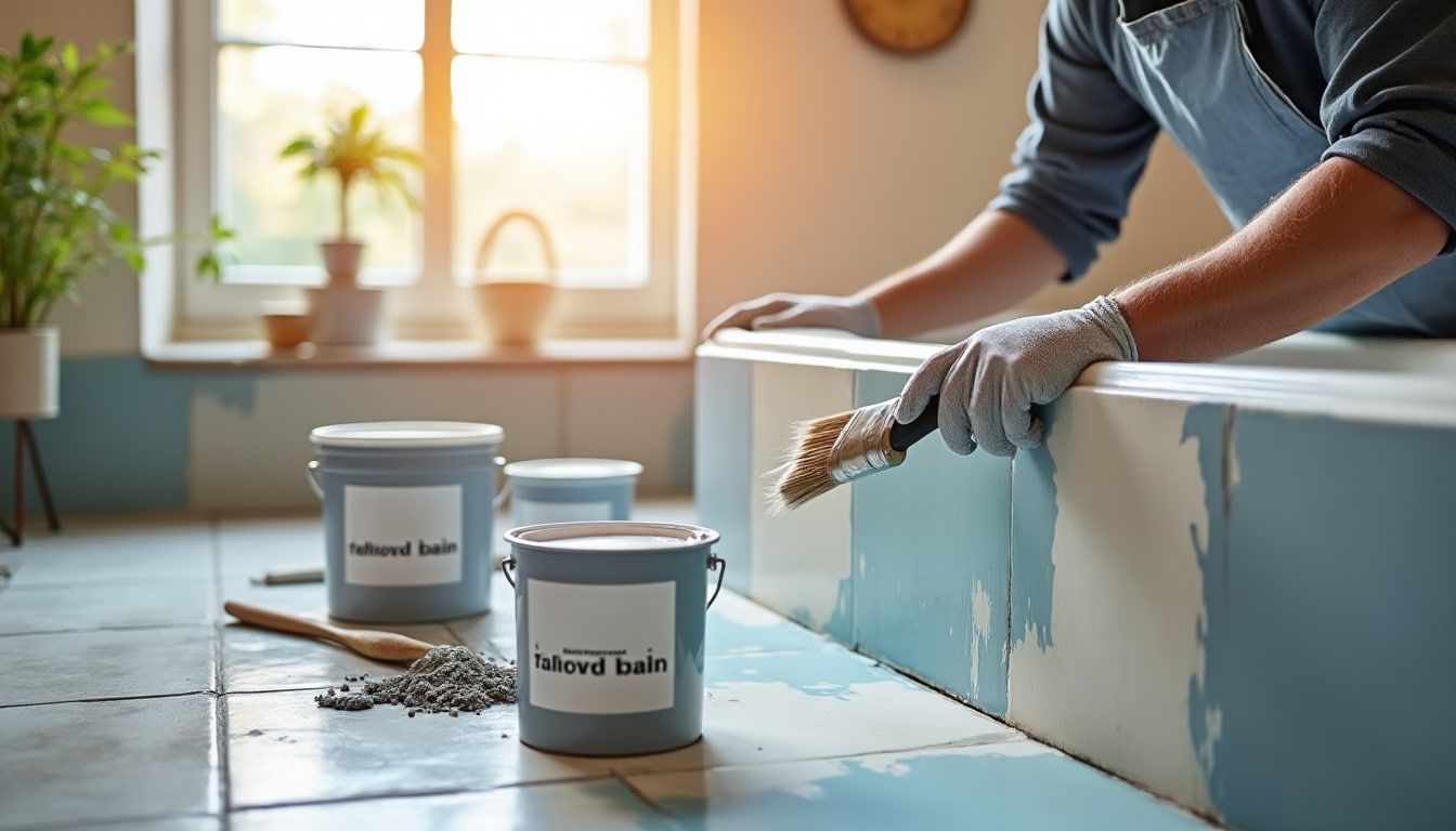 Illustration: Choisir la bonne peinture pour carrelage de salle de bain : types, compatibilité et performances