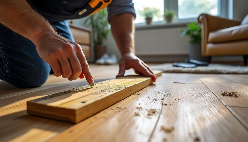 Correction du grincement d’un parquet flottant lié au niveau