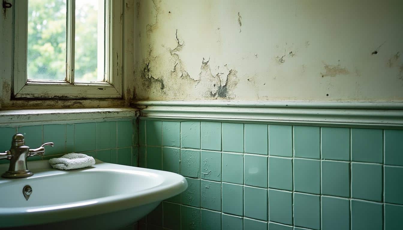 Traiter la moisissure sur un mur de salle de bains