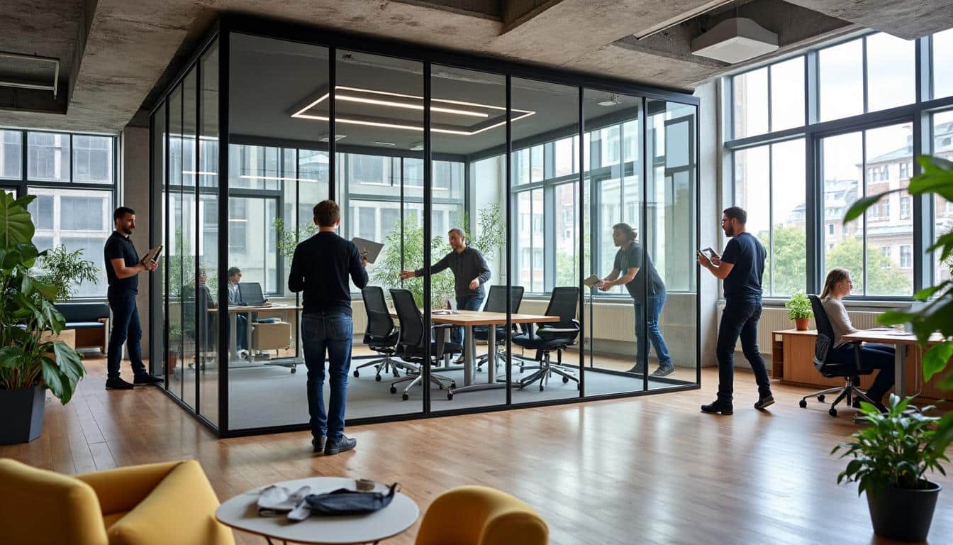 Illustration: Comment structurer et transformer un espace de bureau avec une cloison modulaire