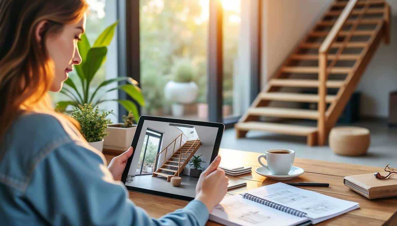 Illustration: Pourquoi utiliser un outil en ligne pour concevoir un escalier personnalisé ?