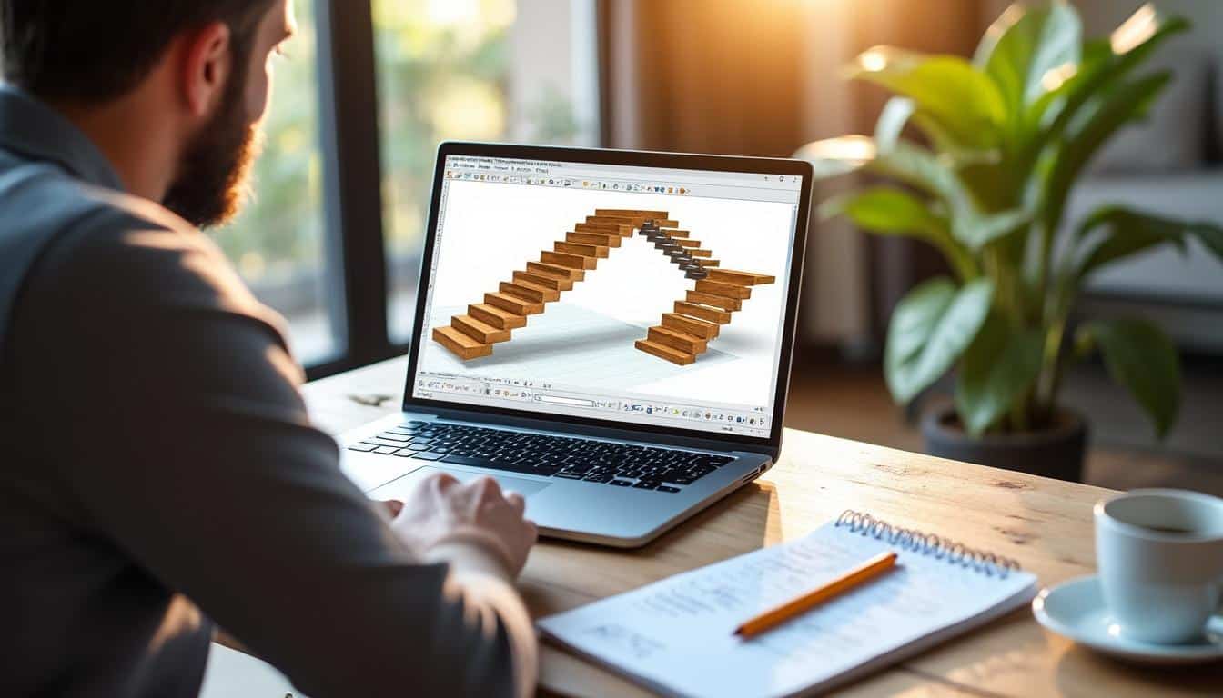 Illustration: Quelle solution gratuite choisir pour dessiner et calculer un escalier en 3D ?