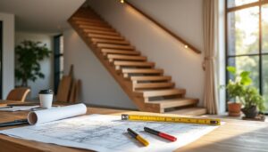 Escalier droit dans un plan : guide complet pour un design optimal