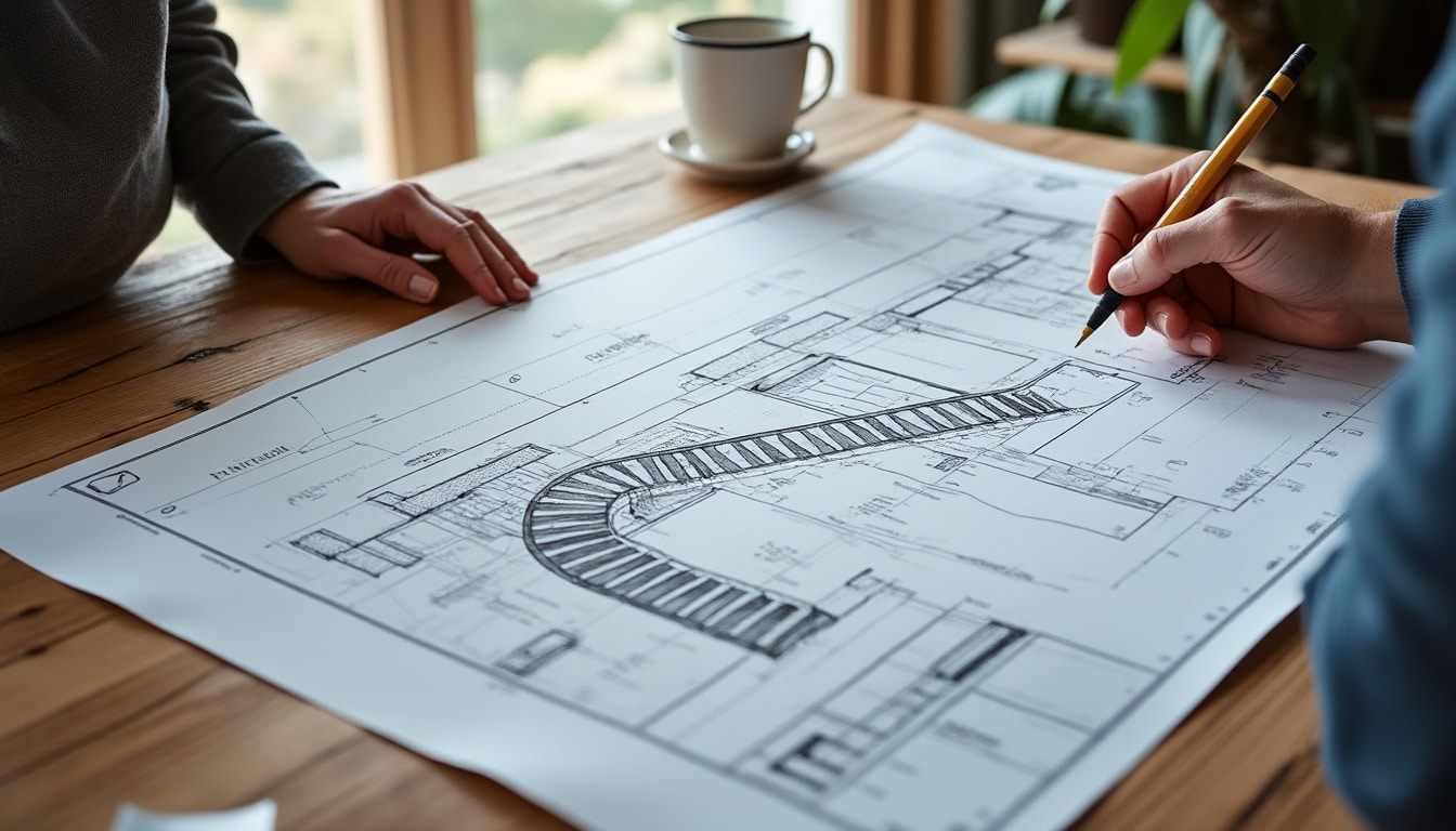 Escalier dans un plan d’architecte : conception et conseils clés