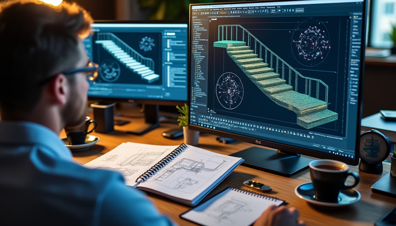 Illustration: Comprendre les bases d’un logiciel de calcul pour escalier quart tournant