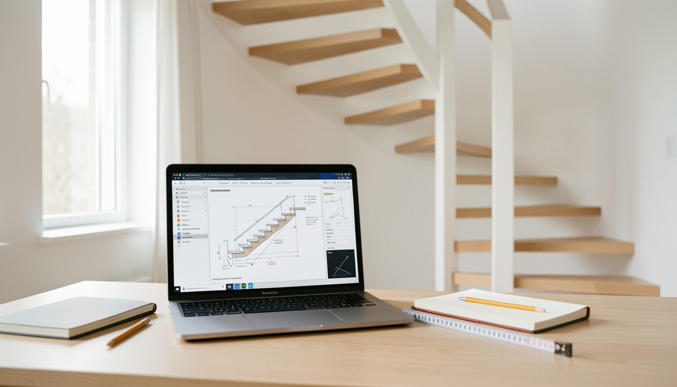 Simulateur gratuit pour calculer un escalier quart tournant